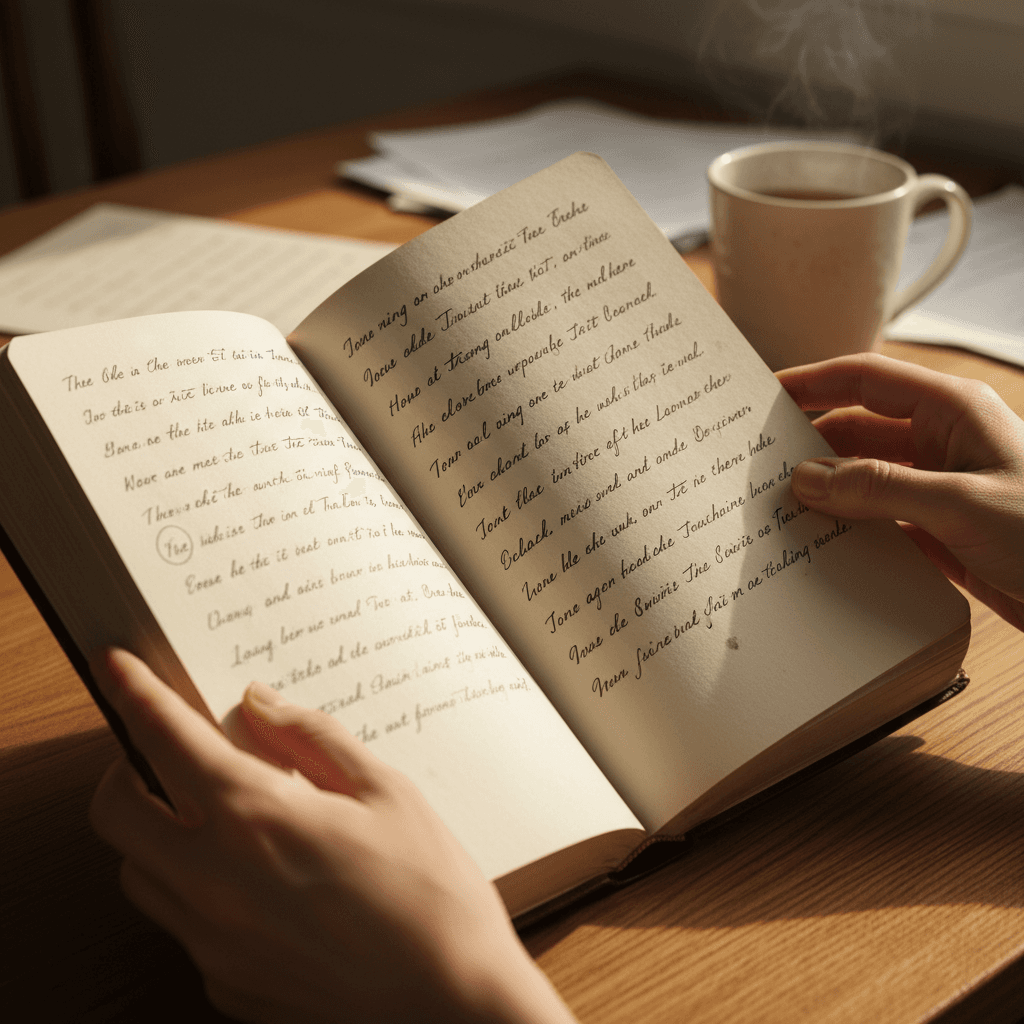 Close-up of travel journal and notes showing intentional journey planning