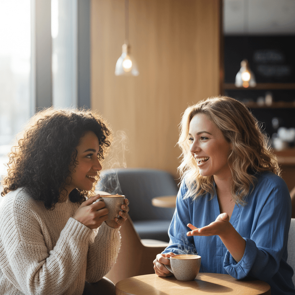 Female solo traveler enjoying a peaceful moment at a local café abroad