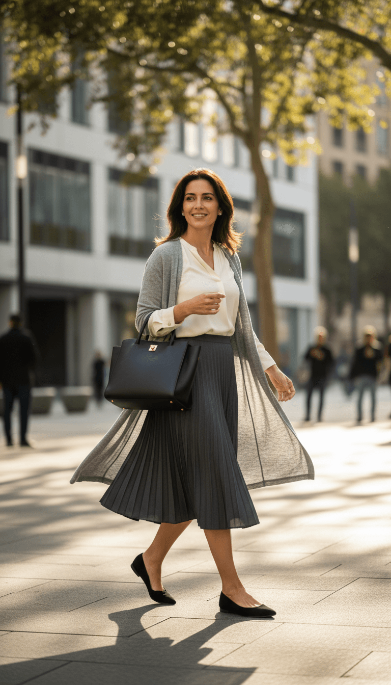 Confident female solo traveler in London